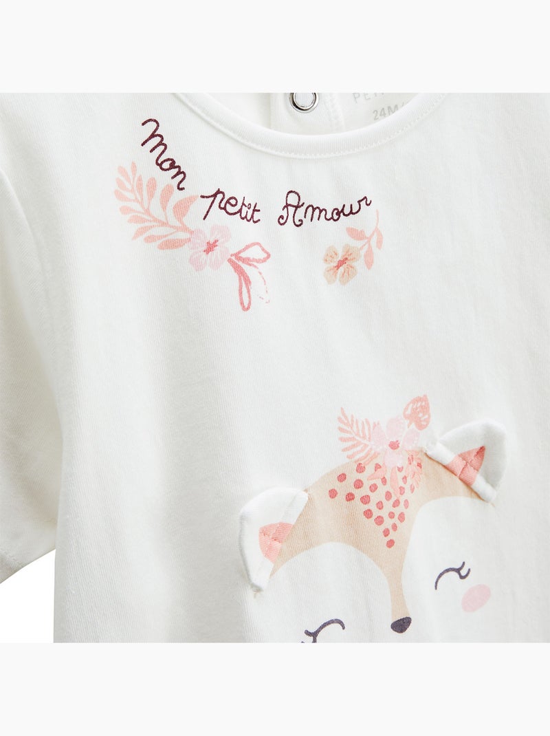 Ensemble bébé t-shirt et short en gaze de coton Louison Rose - Kiabi