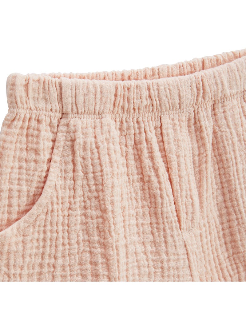 Ensemble bébé t-shirt et short en gaze de coton Louison Rose - Kiabi