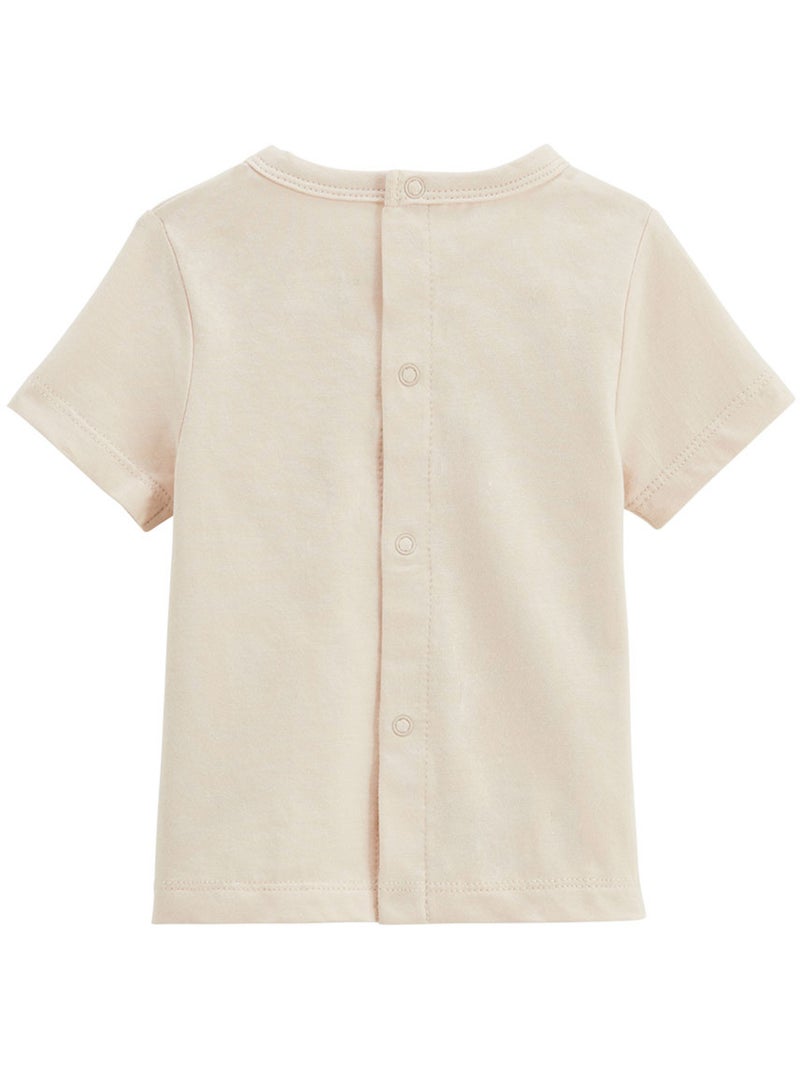 Ensemble bébé t-shirt et short en gaze de coton Mini Rêve Beige - Kiabi