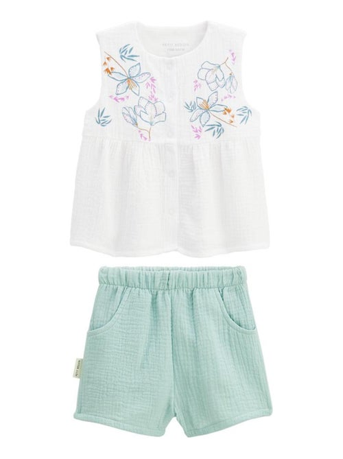 Ensemble bébé t-shirt et short en gaze de coton Patroika - Kiabi