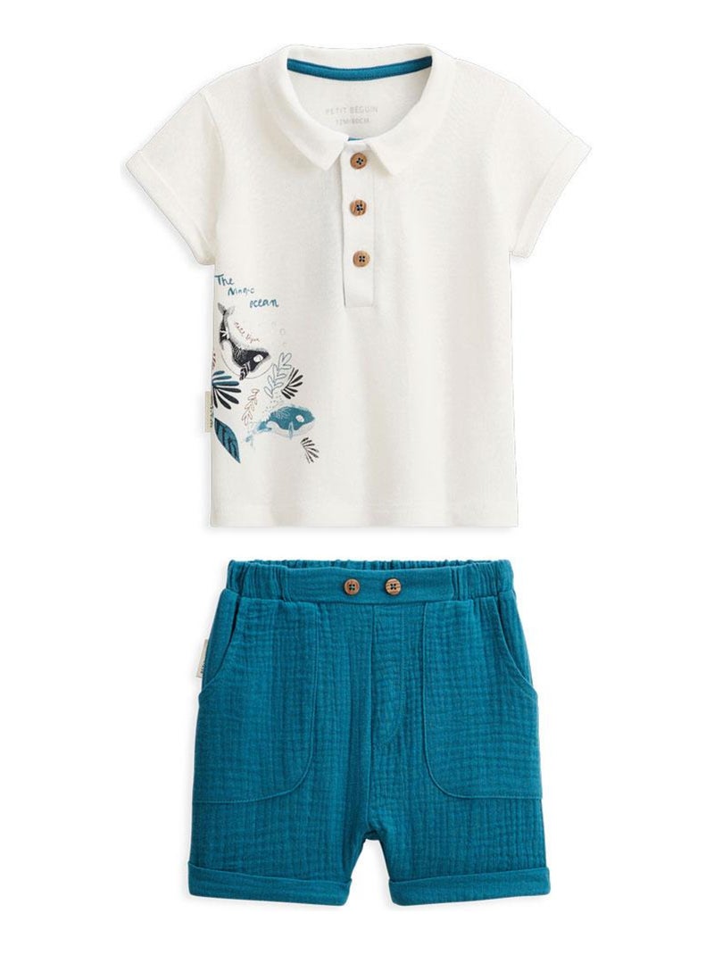 Ensemble bébé t-shirt et short Magic Ocean Bleu - Kiabi