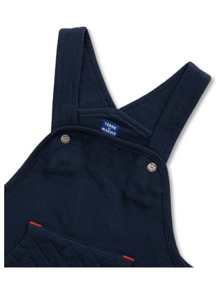 Ensemble Bébé t-shirt rayé + salopette bleu marine - Terre de Marins