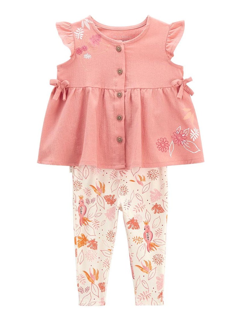 Ensemble bébé tunique + legging Sumba Rose - Kiabi