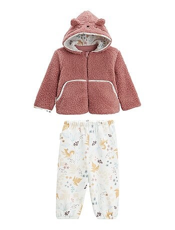 Ensemble bébé veste en sherpa et pantalon en molleton Bloom