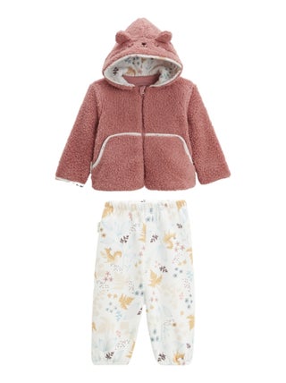 Ensemble bébé veste en sherpa et pantalon en molleton Bloom