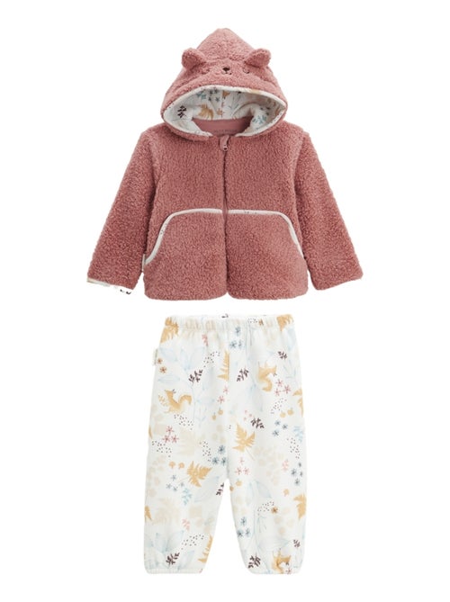 Ensemble bébé veste en sherpa et pantalon en molleton Bloom - Kiabi