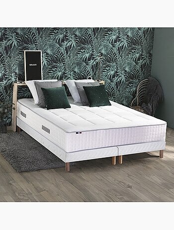 Ensemble BELLAGIO 2, matelas mémoire de forme, sommier et couette - Sommier - Bleu denim