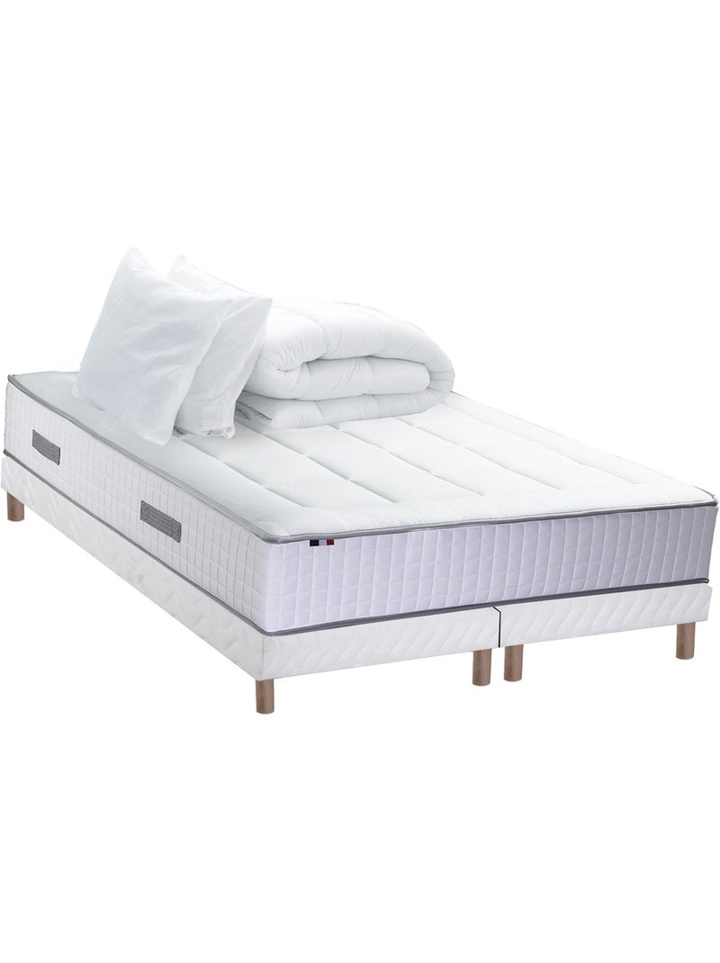 Ensemble BELLAGIO 2, matelas mémoire de forme, sommier et couette - Sommier - Blanc Blanc - Kiabi