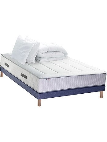 Ensemble BELLAGIO 2, matelas mémoire de forme, sommier et couette - Sommier - Bleu denim