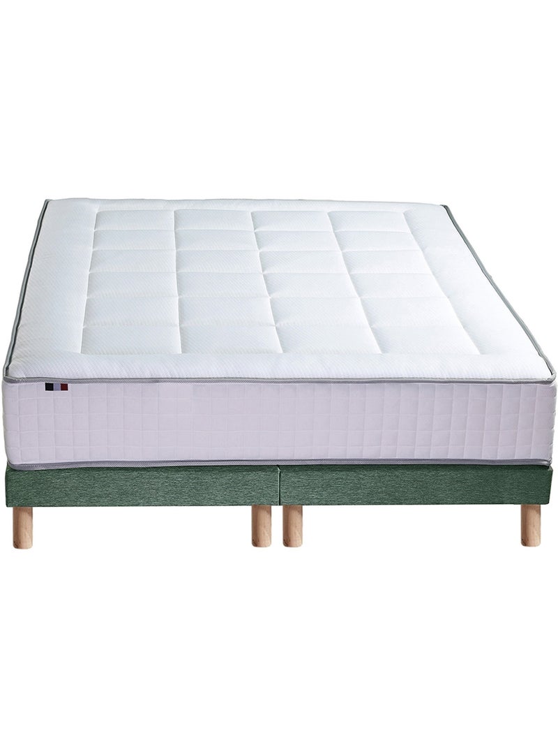 Ensemble BELLAGIO 2, matelas mémoire de forme, sommier et couette - Sommier - Vert celadon Blanc Vert - Kiabi
