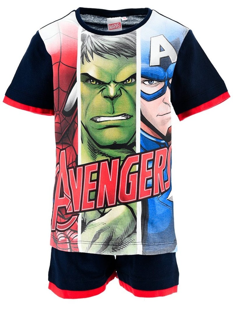 Ensemble bermuda + tee-shirt avengers| licence officielle Bleu - Kiabi