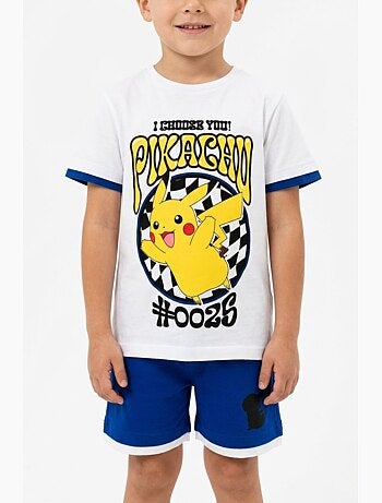 Ensemble Bermuda + Tee-Shirt Pokemon| Licence Officielle