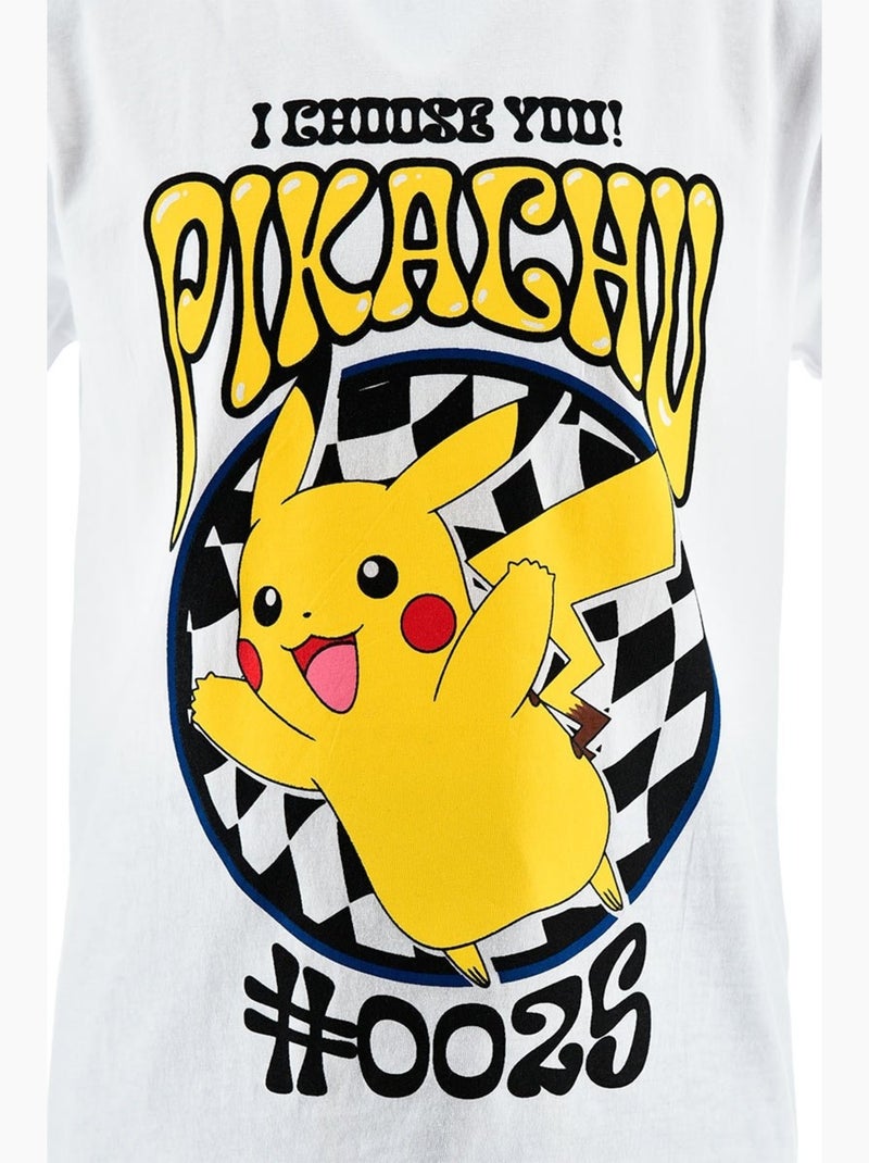 Ensemble Bermuda + Tee-Shirt Pokemon| Licence Officielle Blanc - Kiabi