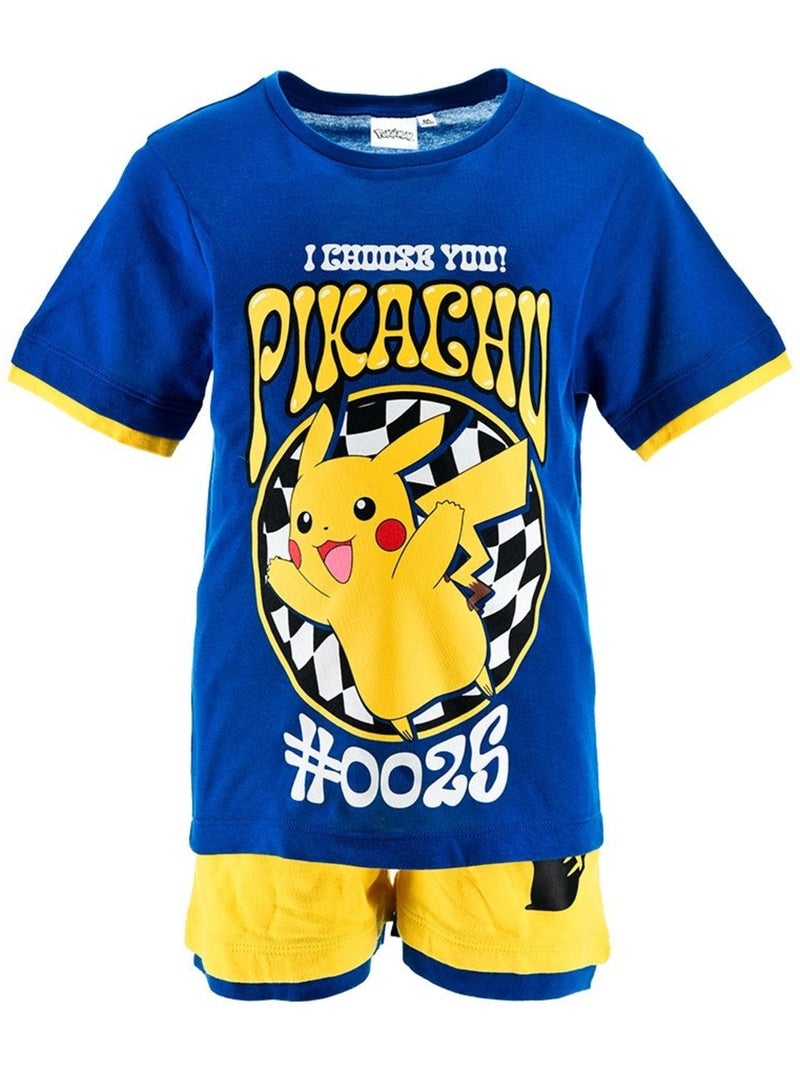 Ensemble Bermuda + Tee-Shirt Pokemon| Licence Officielle Bleu - Kiabi