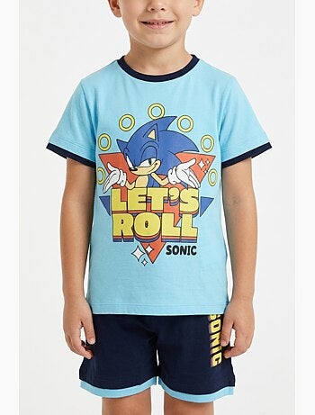 Ensemble bermuda + tee-shirt sonic| licence officielle