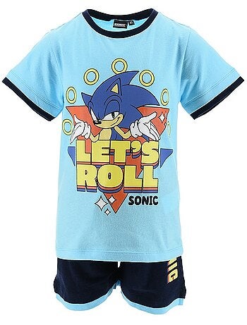 Ensemble bermuda + tee-shirt sonic| licence officielle