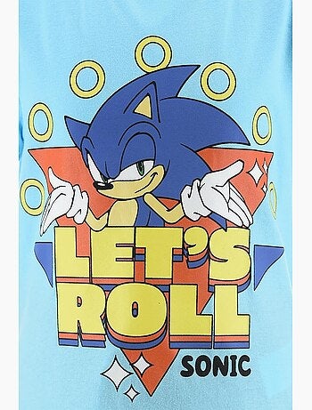 Ensemble bermuda + tee-shirt sonic| licence officielle