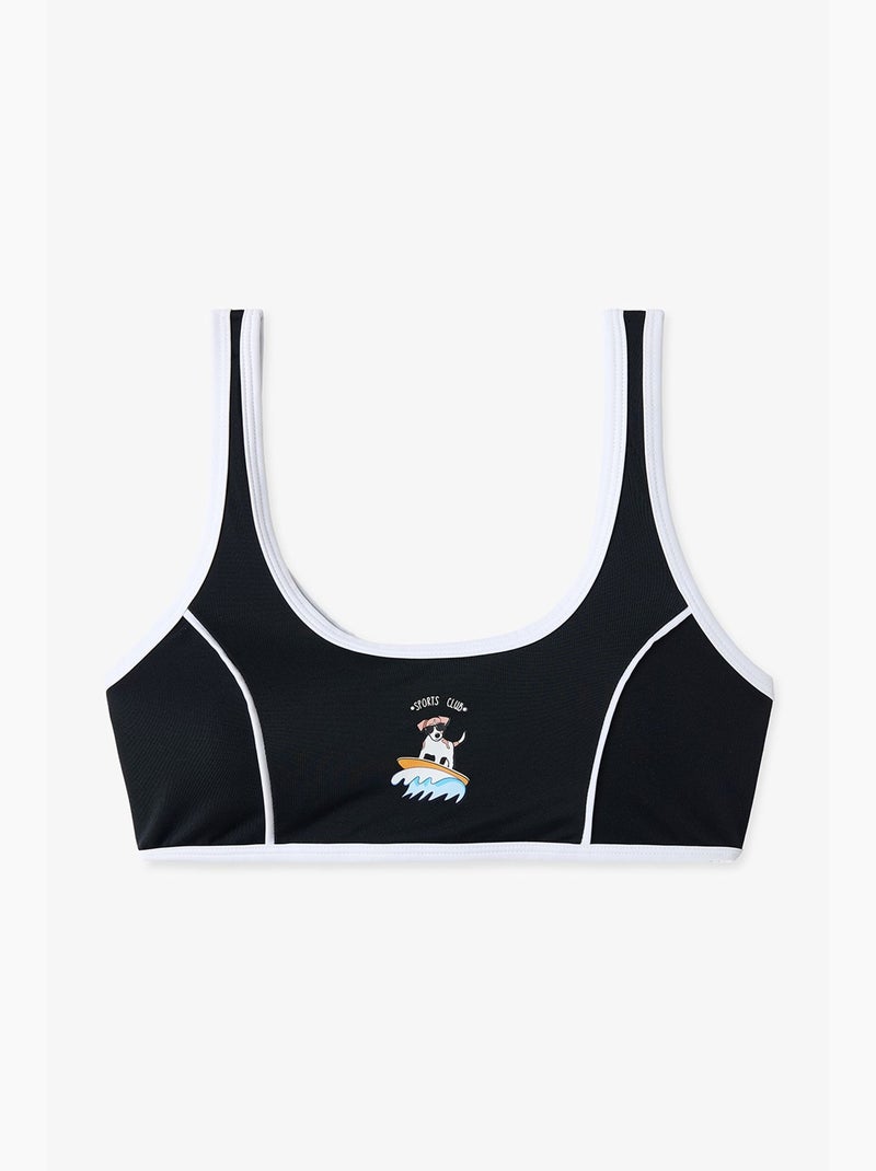 Ensemble bikini à nouer derrière le cou puppy fille penti Noir - Kiabi
