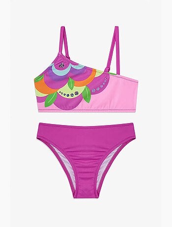Ensemble bikini fille à une épaule fleuri penti