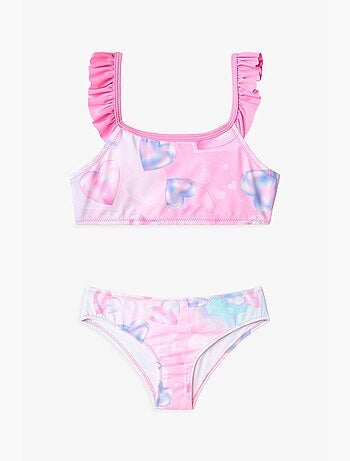 Ensemble bikini fille adela à col halter et imprimé cœurs penti