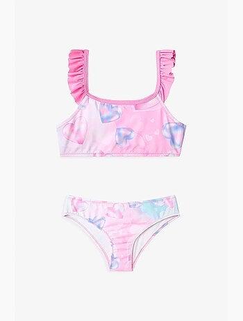Ensemble bikini fille adela à col halter et imprimé cœurs penti