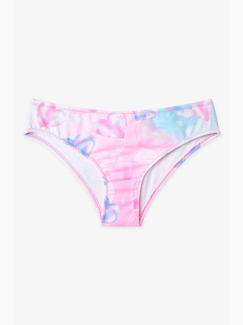 Ensemble bikini fille adela à col halter et imprimé cœurs penti Rose fluo - Kiabi