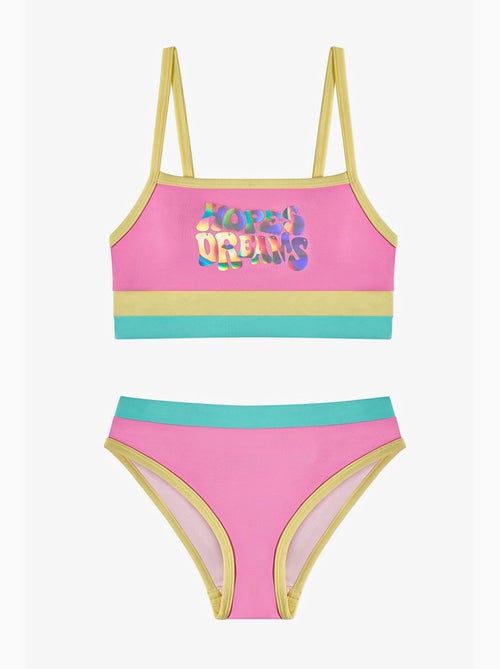 Ensemble bikini fille beauty dos nu à nouer, motif hologramme penti - Kiabi Ensemble bikini fille beauty dos nu à nouer, motif hologramme penti - Kiabi