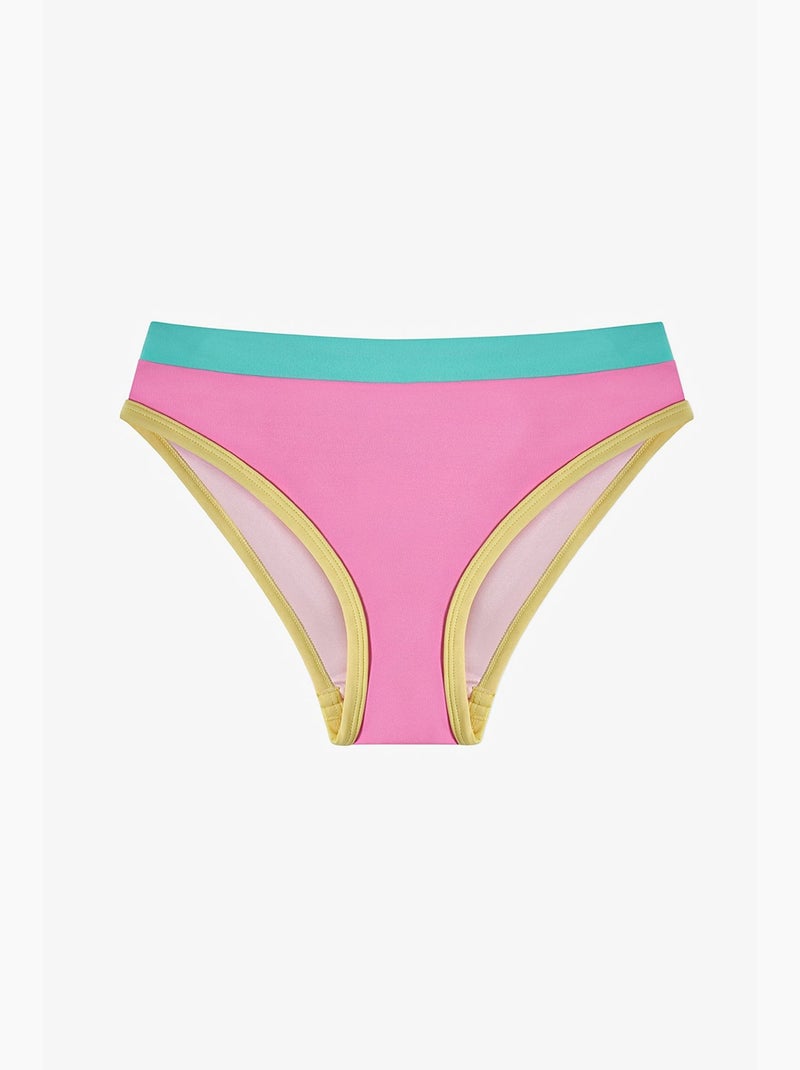 Ensemble bikini fille beauty dos nu à nouer, motif hologramme penti Rose/Jaune - Kiabi