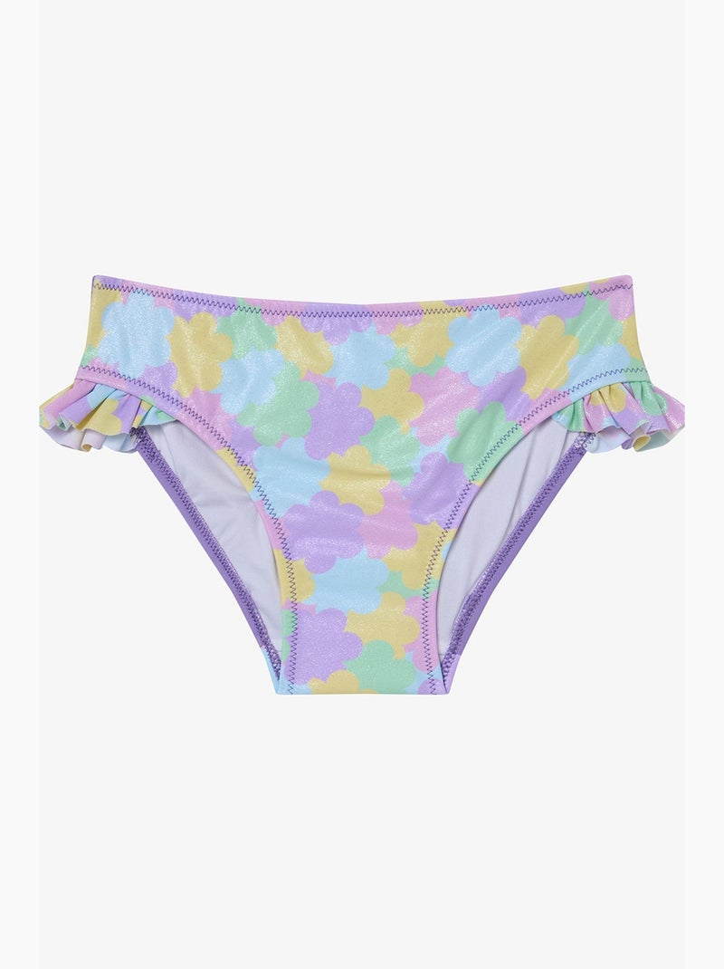 Ensemble bikini fille shiny flower à volants et tour de cou penti Lavande - Kiabi