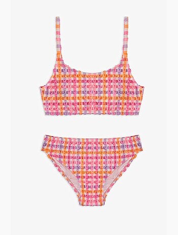 Ensemble bikini fille vicky à col halter à carreaux penti