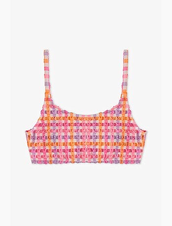 Ensemble bikini fille vicky à col halter à carreaux penti