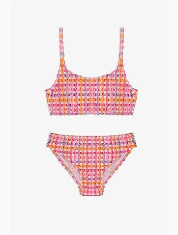 Ensemble bikini fille vicky à col halter à carreaux penti