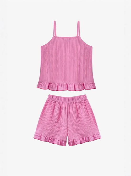 Ensemble bikini pinky à volants fille penti - Kiabi Ensemble bikini pinky à volants fille penti - Kiabi