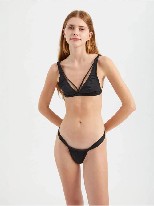 Ensemble bikini triangle à fines bretelles avec bas brésilien - Kiabi