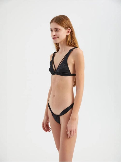Ensemble bikini triangle à fines bretelles avec bas brésilien - Kiabi