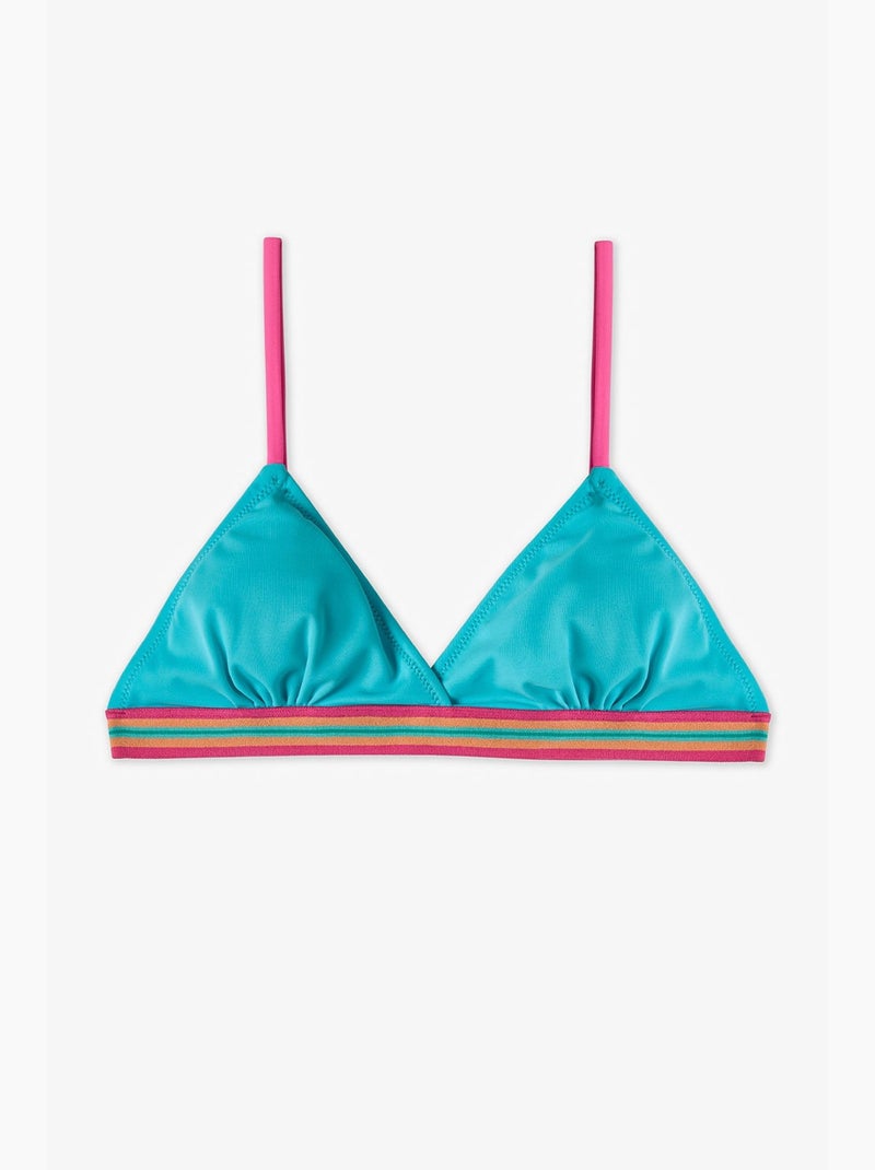 Ensemble bikini triangle island fille penti Turquoise - Kiabi