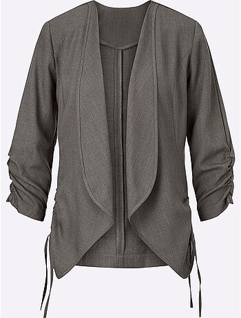 Ensemble blazer pantalon uni avec manches longues et ouverture frontale - taille standard - witt