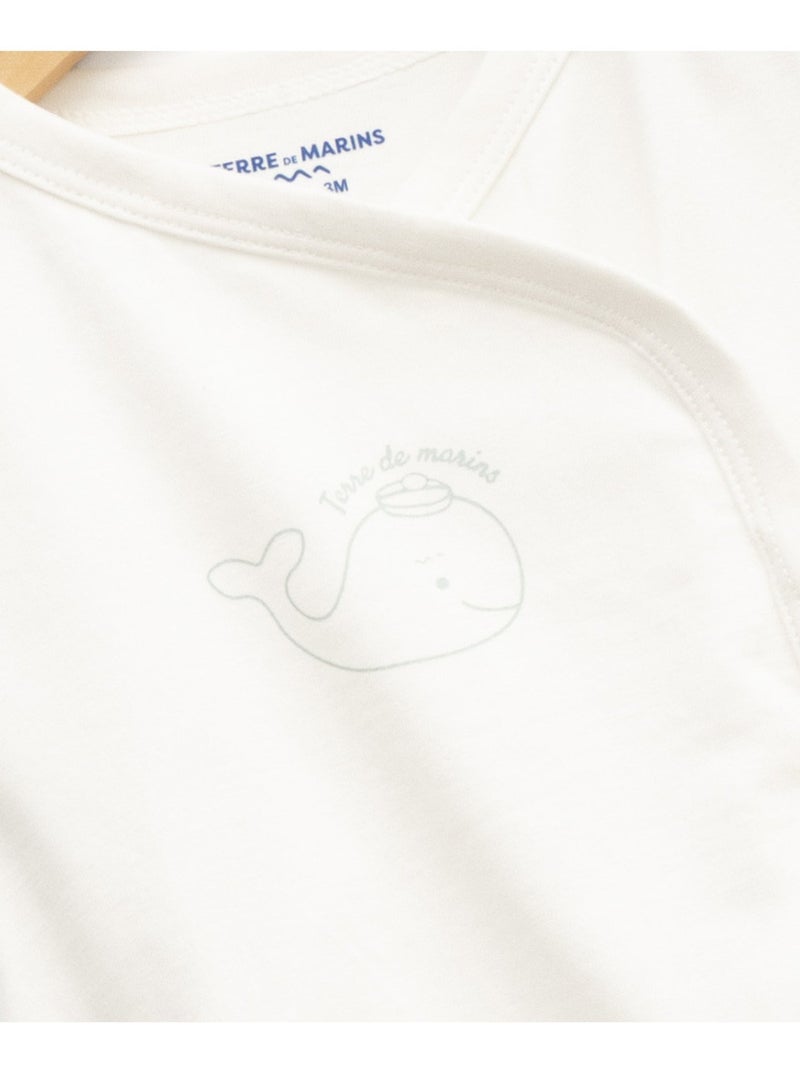 Ensemble bloomer + haut 100% coton - Terre de Marins Blanc Bleu - Kiabi