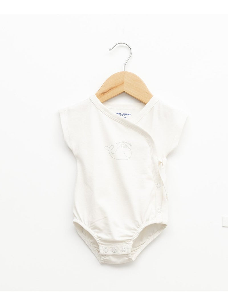 Ensemble bloomer + haut 100% coton - Terre de Marins Blanc Bleu - Kiabi