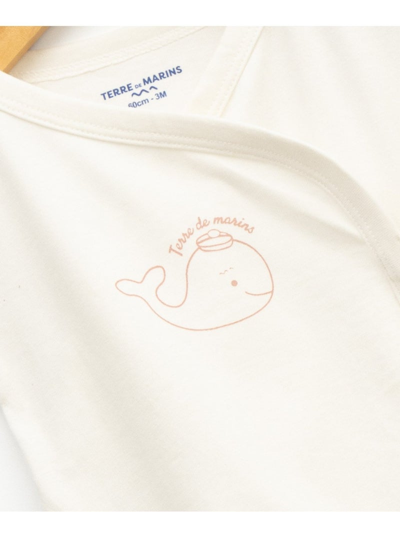 Ensemble bloomer + haut 100% coton - Terre de Marins Blanc Rose - Kiabi