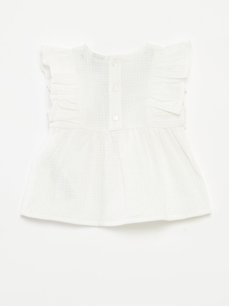 Ensemble blouse brodée + short - 2 pièces BLANC - Kiabi