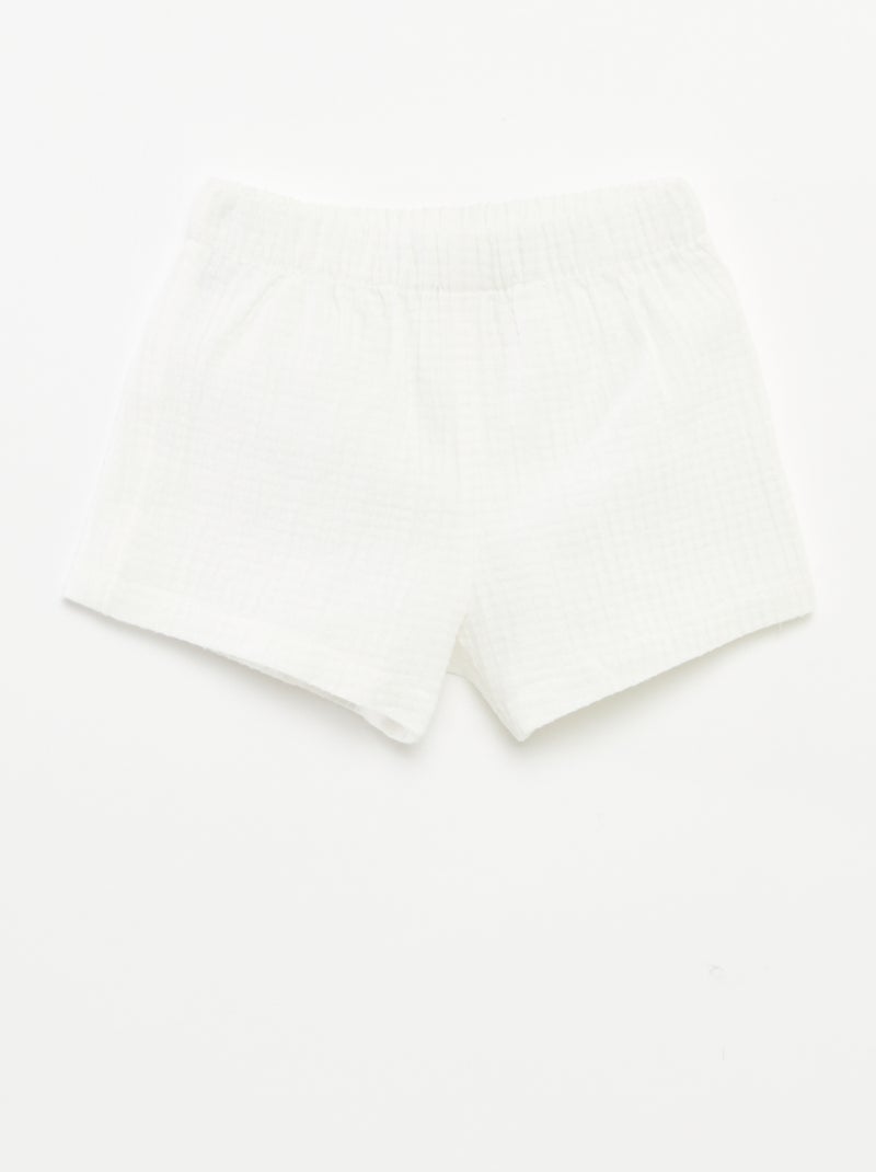 Ensemble blouse brodée + short - 2 pièces BLANC - Kiabi