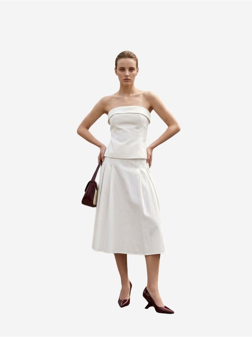 Ensemble blouse bustier et jupe midi à taille haute my fashion - Kiabi Ensemble blouse bustier et jupe midi à taille haute my fashion - Kiabi