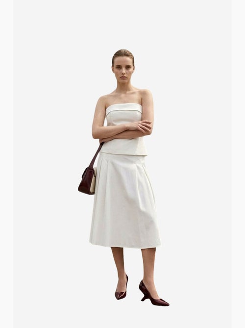 Ensemble blouse bustier et jupe midi à taille haute my fashion - Kiabi Ensemble blouse bustier et jupe midi à taille haute my fashion - Kiabi