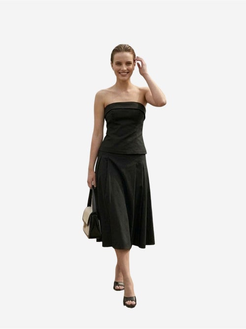 Ensemble blouse bustier et jupe midi à taille haute my fashion - Kiabi Ensemble blouse bustier et jupe midi à taille haute my fashion - Kiabi
