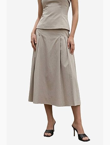 Ensemble blouse bustier et jupe midi à taille haute my fashion