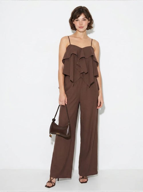 Ensemble blouse bustier et pantalon large à volants lucci - Kiabi Ensemble blouse bustier et pantalon large à volants lucci - Kiabi