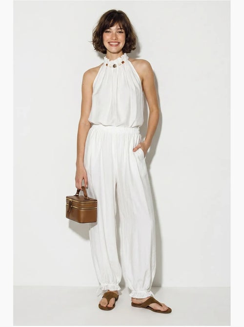 Ensemble blouse dos-nu et pantalon taille haute lucci - Kiabi Ensemble blouse dos-nu et pantalon taille haute lucci - Kiabi