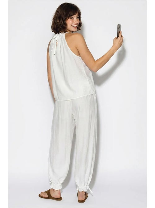 Ensemble blouse dos-nu et pantalon taille haute lucci - Kiabi Ensemble blouse dos-nu et pantalon taille haute lucci - Kiabi