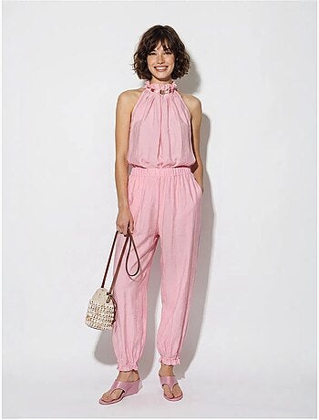 Ensemble blouse dos-nu et pantalon taille haute lucci